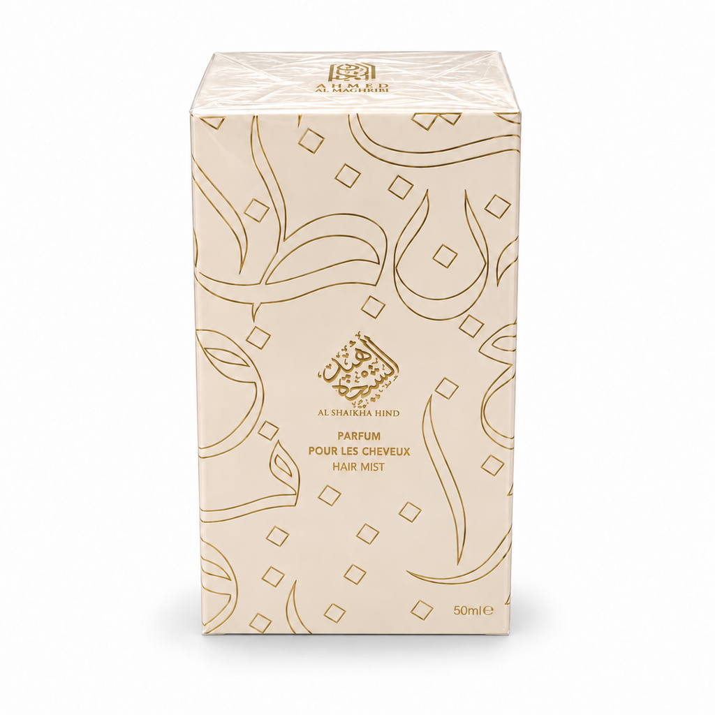 Al Shaikha Hind Hair Mist 50ml by Ahmed Al Maghribi — retail packaging