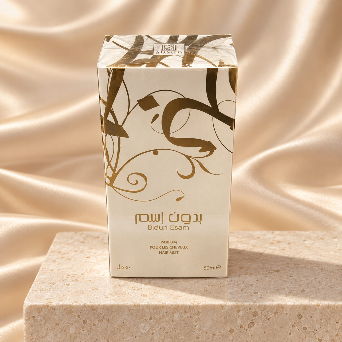 Bidun Esam Hair Mist 50ml by Ahmed Al Maghribi — styled product view