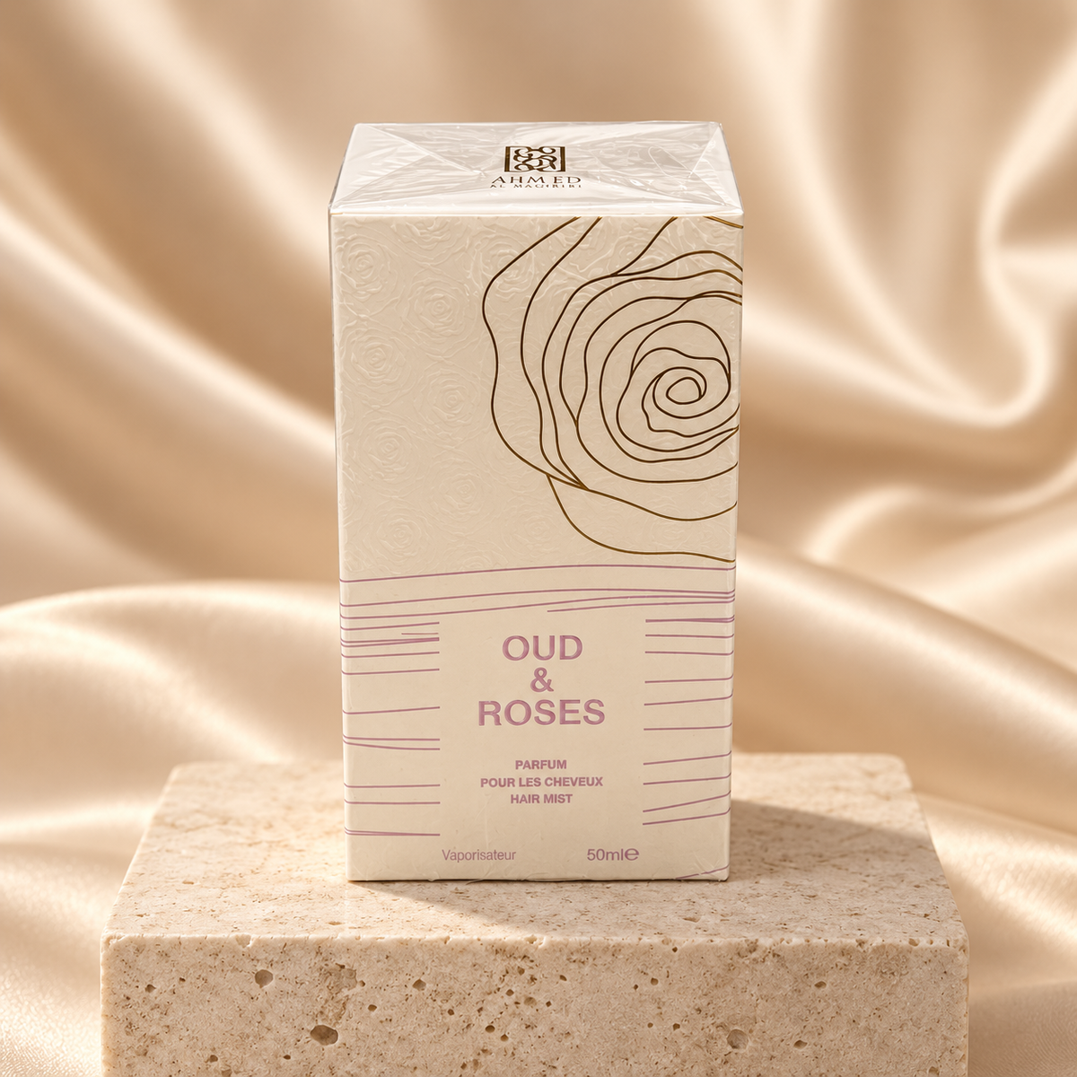Oud & Roses Hair Mist 50ml by Ahmed Al Maghribi — styled product view