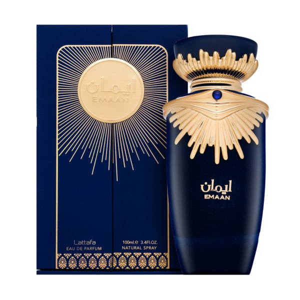 Lattafa Emaan 100ml Eau de Parfum bottle and box