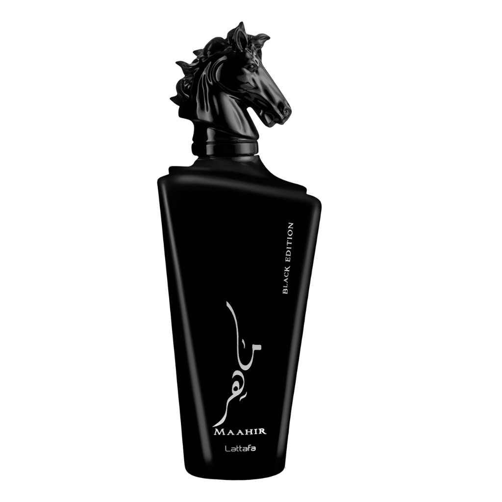 Lattafa Maahir Black Edition 100ml perfume bottle
