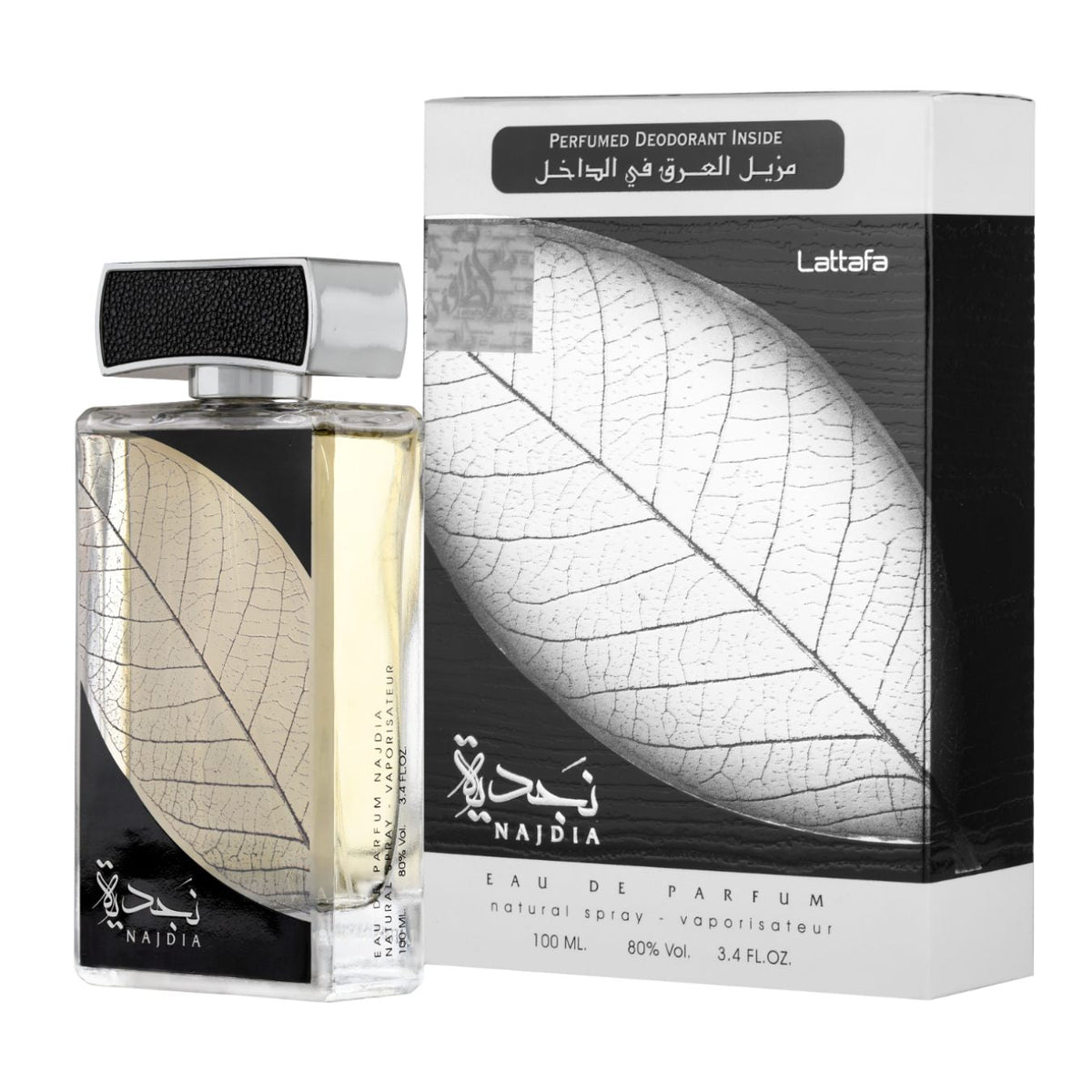 Lattafa Najdia 100ml Eau de Parfum bottle and box