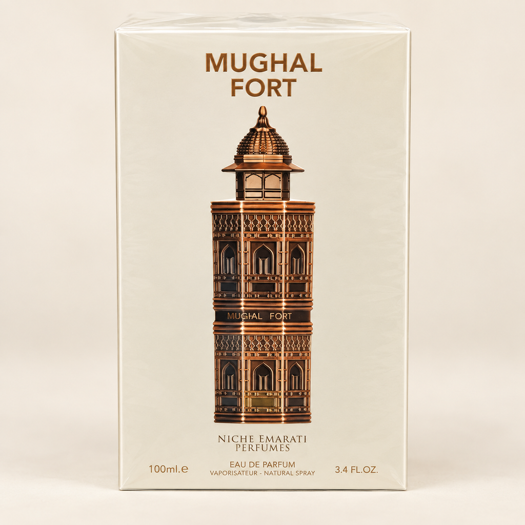 Mughal Fort perfume retail packaging - detail view