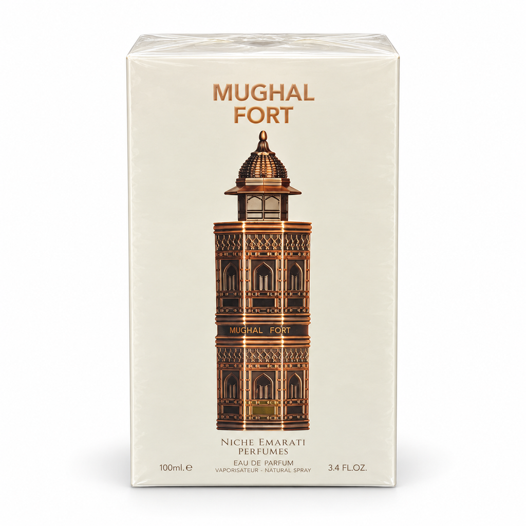 Mughal Fort perfume retail packaging - front view