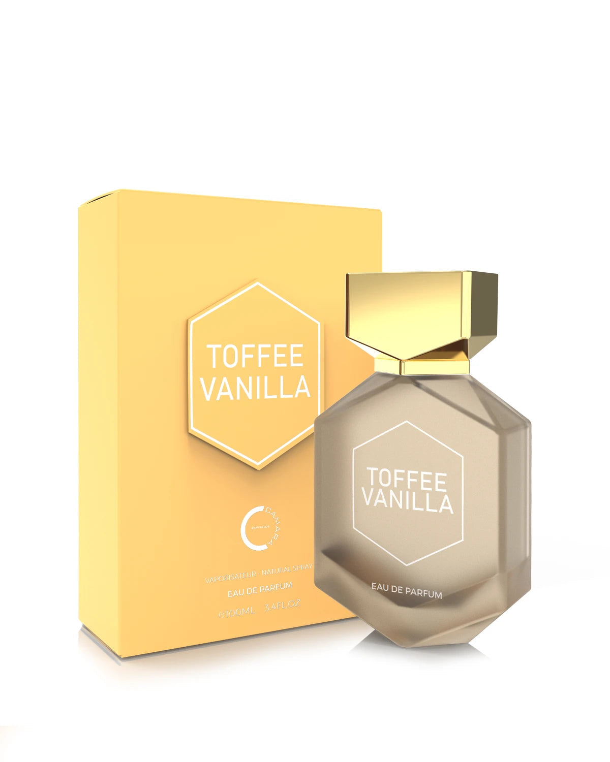 Camara Toffee Vanilla 100ml Eau de Parfum bottle and box